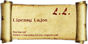 Lipcsey Lajos névjegykártya